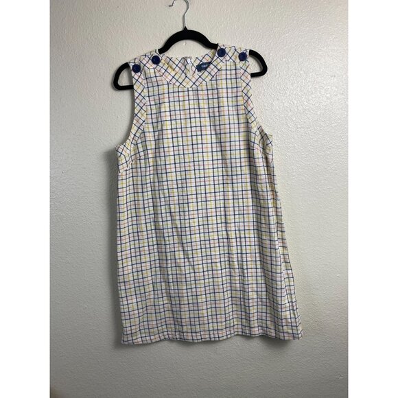 Modcloth Up With The Fun Plaid  Sleeveless Shift Dress‎ Women Large Pinup Retro - Picture 1 of 16